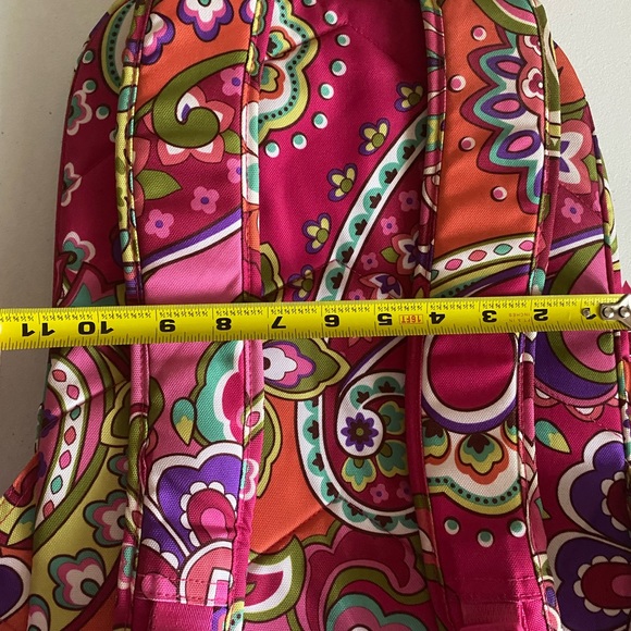 Vera Bradley Lighten Up Large Backpack Pink Swirls Pattern 15”x 11” Paisley Pink - Picture 9 of 10